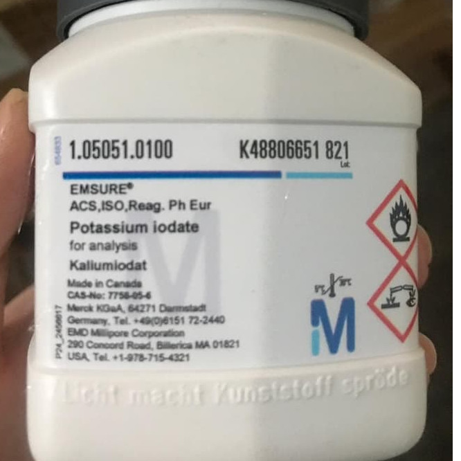 Potassium iodate 100 gr - MERCK 1.05051.0100