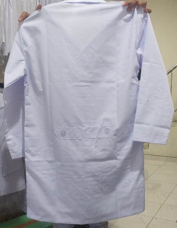 Jas laboratorium lengan panjang ukuran XL