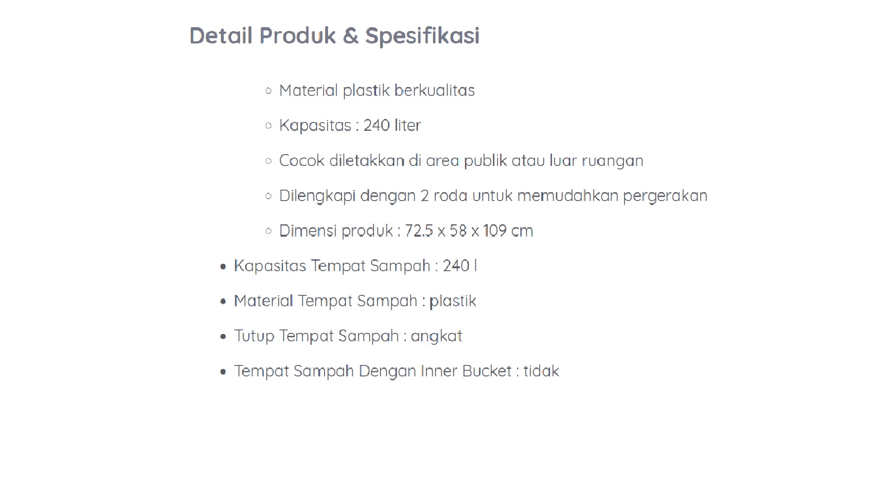 TEMPAT SAMPAH KRISBOW 240L