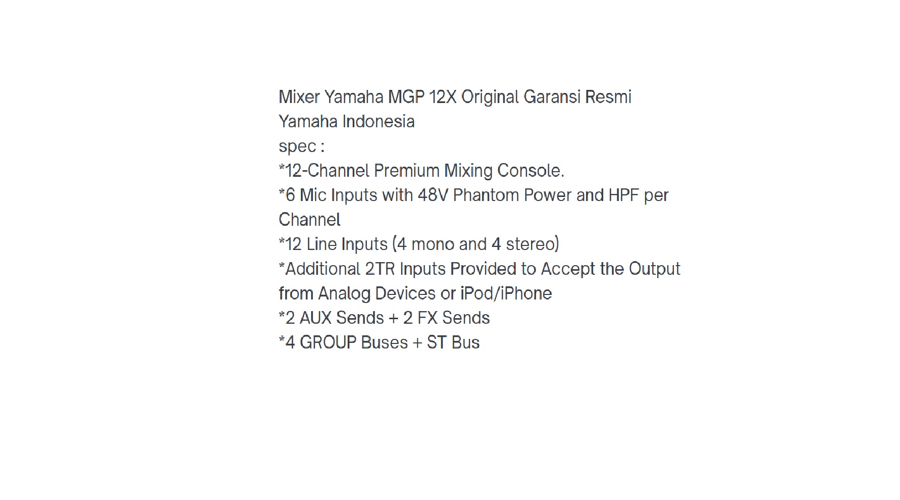 YAMAHA MGP12X