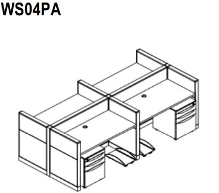 Meja Workstation WS04PA