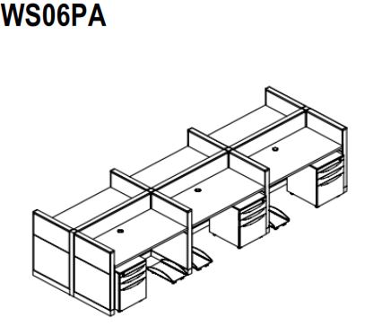 Meja Workstation WS06PA