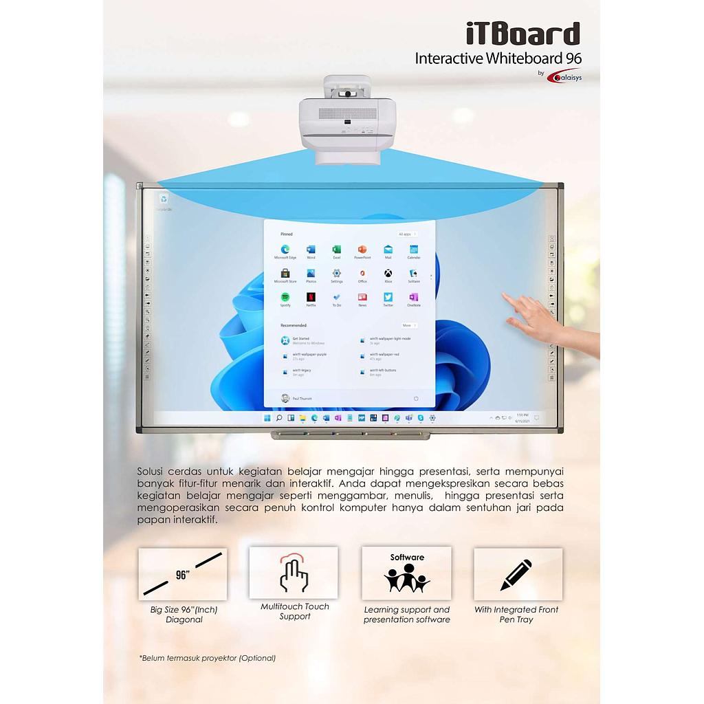 IT Board Interactive Whiteboard 96 inch without Tray (TKDN:17.74%)