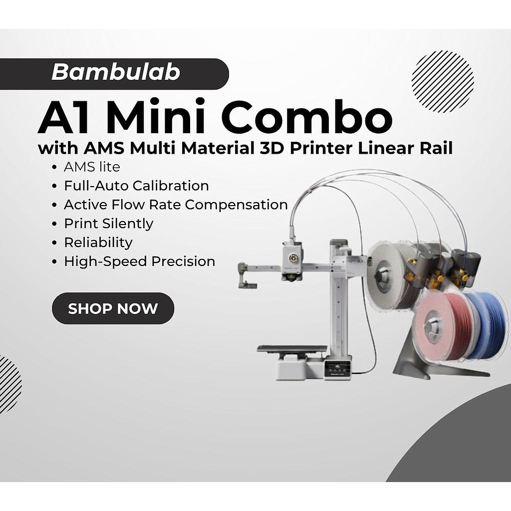 Bambu Lab A1 Mini Combo with AMS Multi Material 3D Printer Linear Rail