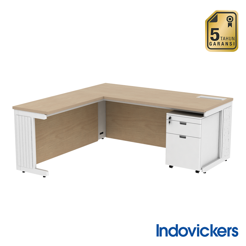 INDOVICKERS Universal Desking with Side Desk &amp; Mobile Pedestal FS01PB-DS