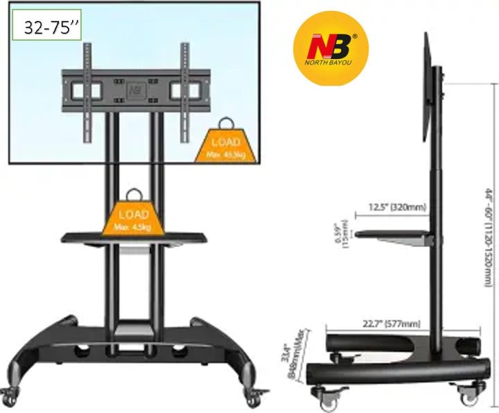 North Bayou AVA1500-60-1P Bracket Standing TV 32-75 inch