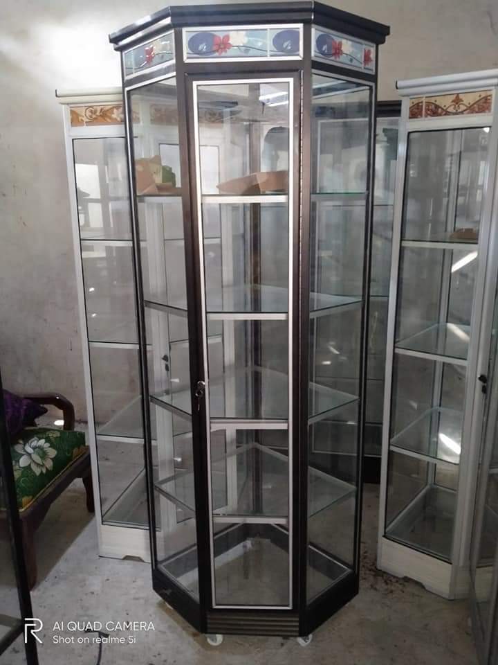 Lemari Sudut Kaca Aluminium 100% UMKM
