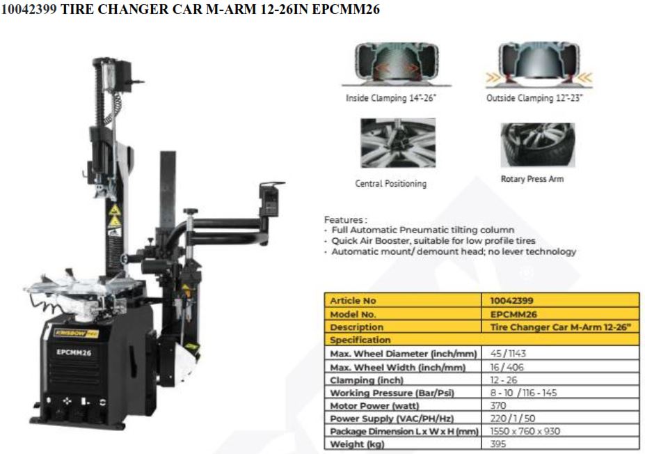 TIRE CHANGER CAR M-ARM (N-234)