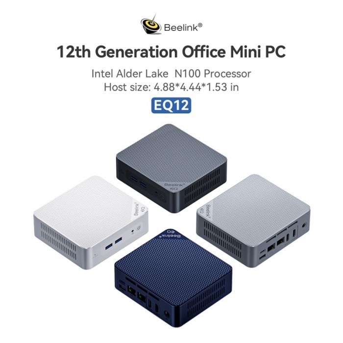 (A-146) PC Mini Beelink EQ12 N100 Intel Alderlake 16/500GB NVMe Windows 11 Pro