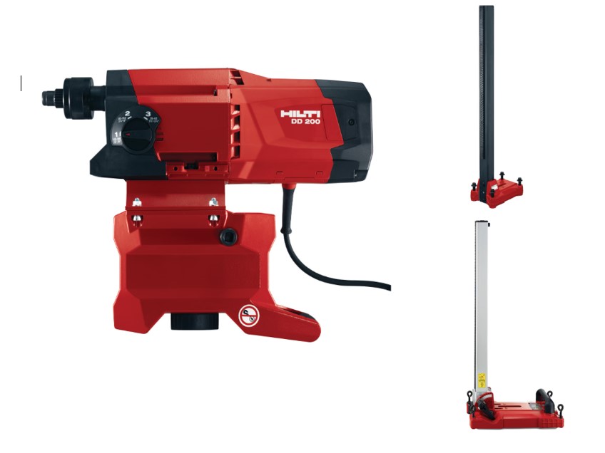 HILTI DD 200 G02 (DD-ST 200) CORE DRILL STD Kit #3551760 + DRILLING STAND DD-ST 160 CTL #2203156 (A-289)