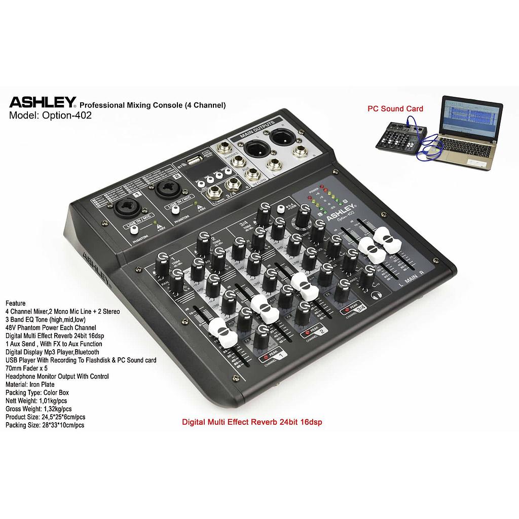 ASHLEY OPTION 402 Mixer 4 Channel