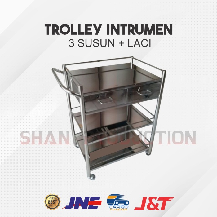 Trolley Instrument 3 Susun Stainless Steel