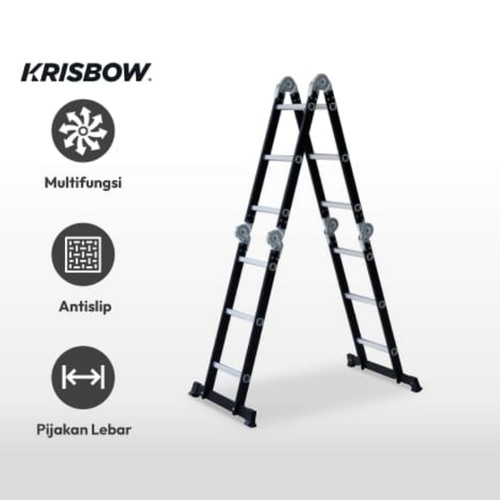 Krisbow 3.3 Mtr Tangga Lipat Aluminium Multifungsi 4x3 Step