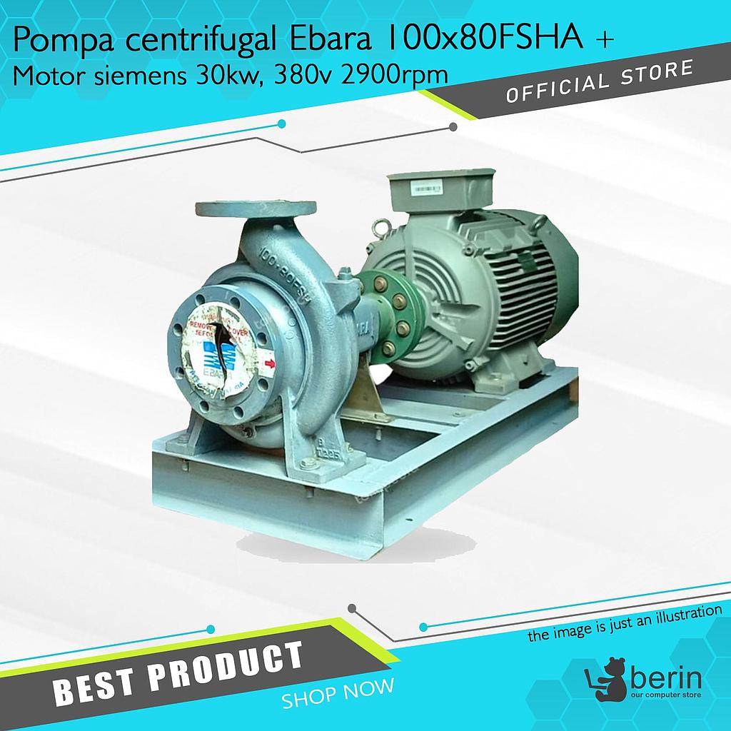 Pompa centrifugal Ebara 100x80FSHA + Motor siemens 30kw, 380v 2900rpm