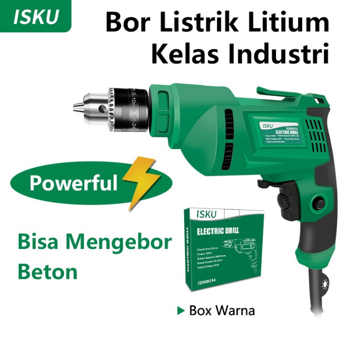 ISKU Mesin Bor Tangan Listrik Bor/ Electric Drill Bolak-Balik 700w