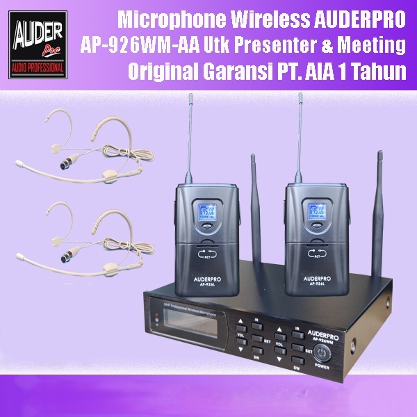 Microphone Headset Wireless AUDERPRO AP-926WM-AA