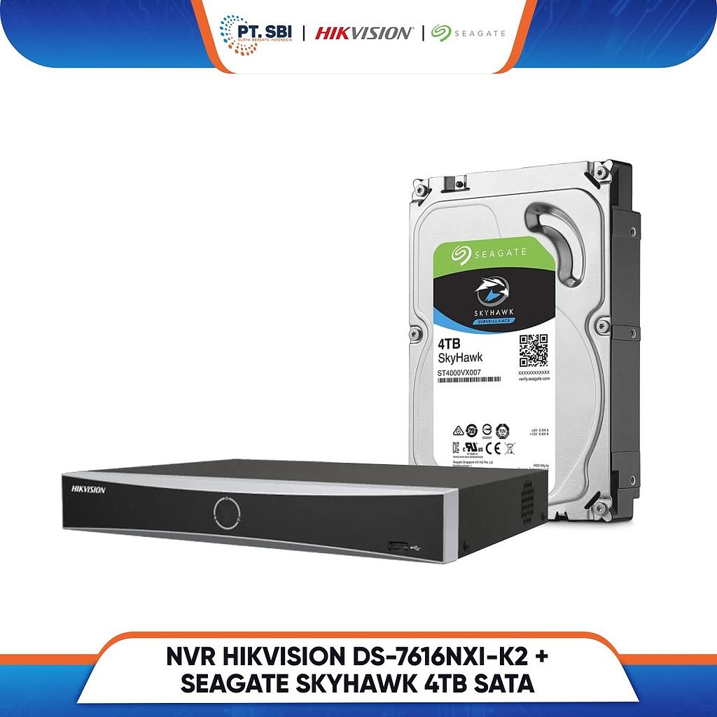 NVR Hikvision DS-7616NXI-K2 + HARDISK TAMBAHAN 4TB