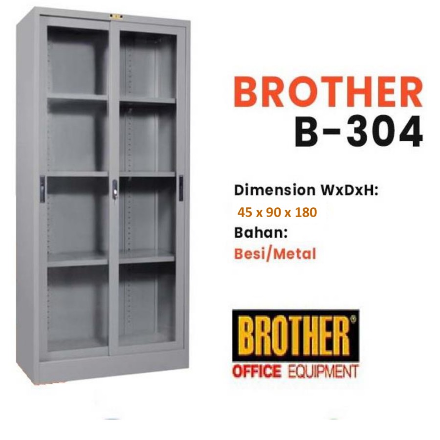 Brother Lemari Arsip Sliding Kaca B-304 (TKDN = 59,50%)