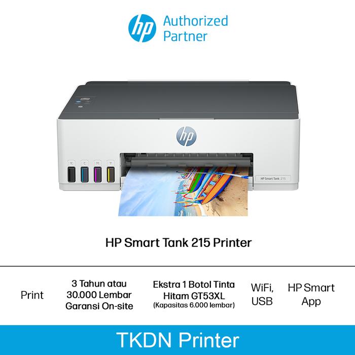 HP Smart Tank 215 - Print  Black &amp; Color, USB, Wifi (TKDN=33.25%)