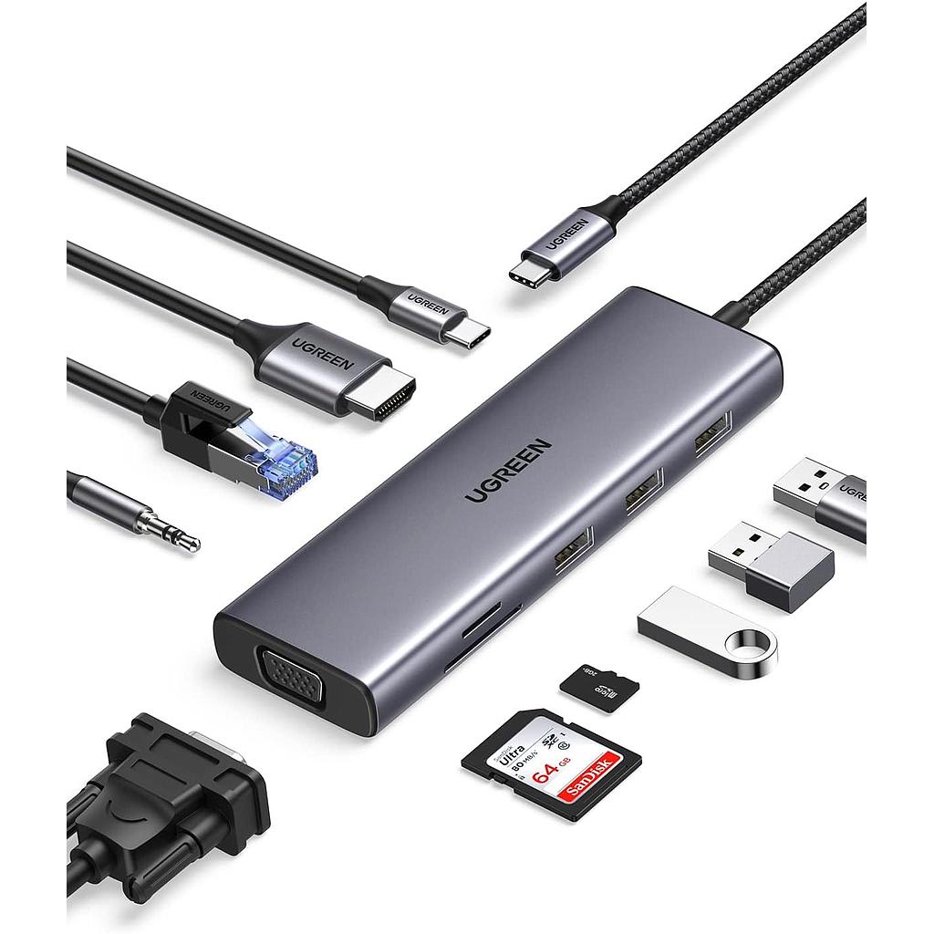 UGREEN 10 in 1 USB-C Multifunction Adapter 15601 (Non TKDN)