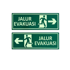 Sign Acrylic Glow In The Dark Jalur Evakuasi 20x10cm Custom| Non TKDN