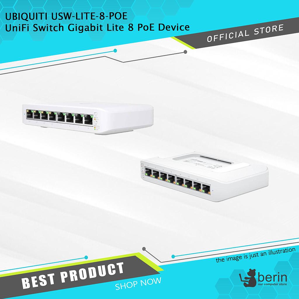 UBIQUITI USW-LITE-8-POE UniFi Switch Gigabit Lite 8 PoE Device