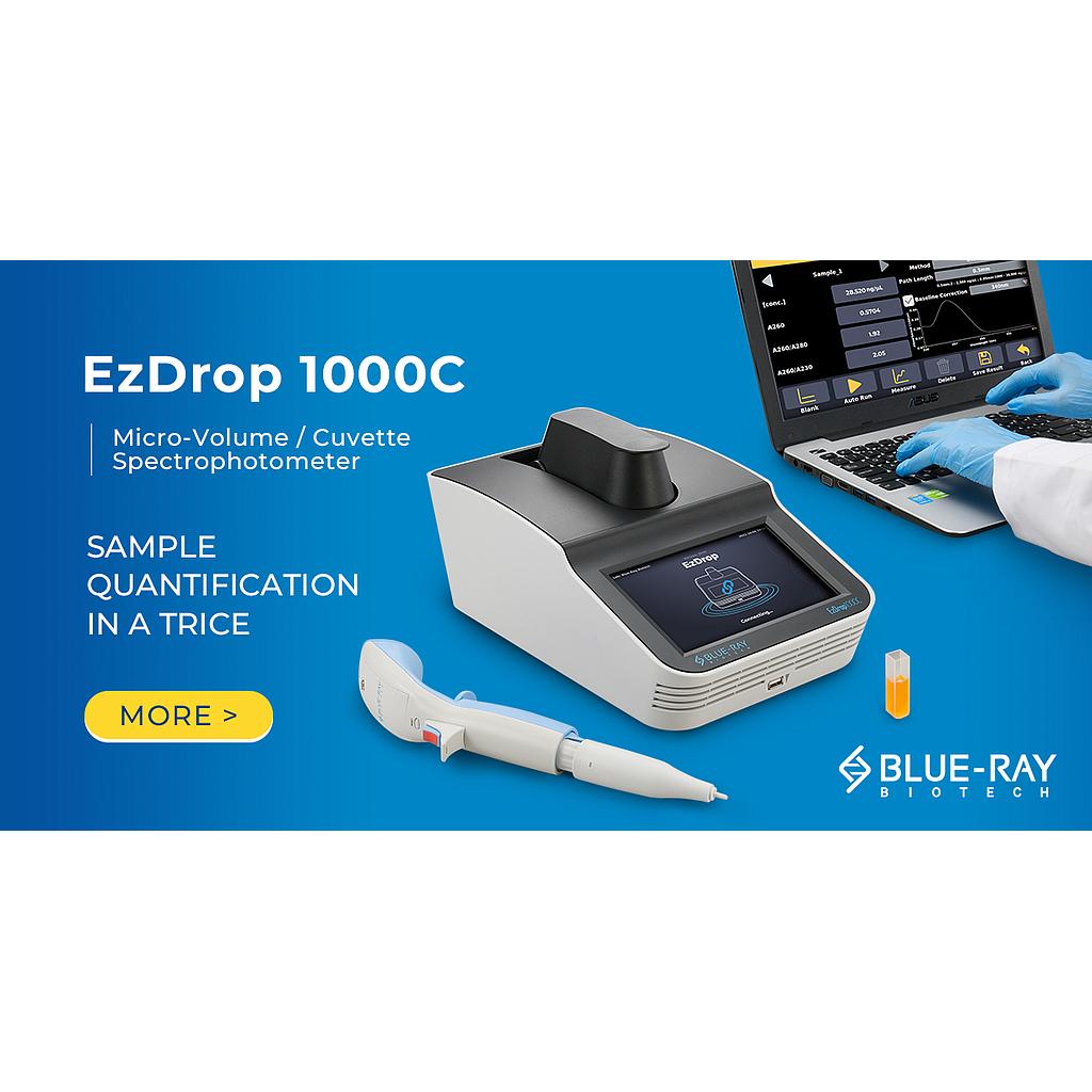 EzDrop 1000C Micro-Volume/Cuvette Spectrophotometer Blue-Ray Biotech BRED-1000C