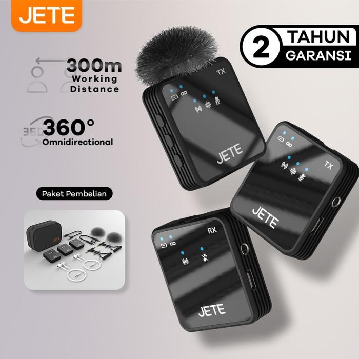 JETE MX1 Mic Wireless Clip On 2 in 1 Noise Reduction Microphone (Non TKDN)