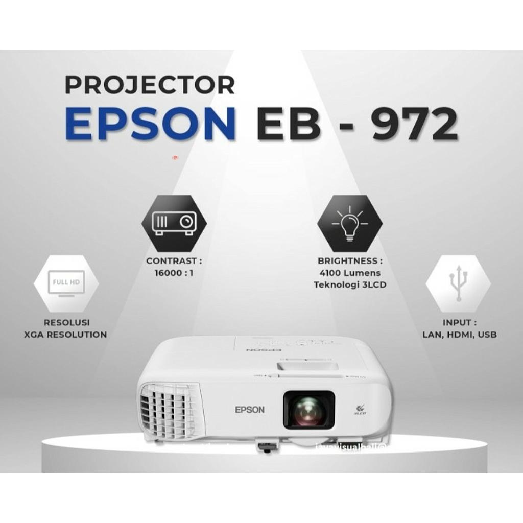 Epson Projector EB-972 (XGA/4100 Lumen/Non TKDN)