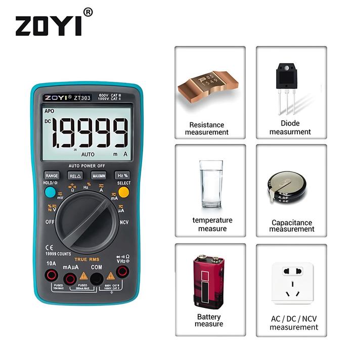 ZOYI ZT-303 Auto Multimeter Digital Multitester Avometer