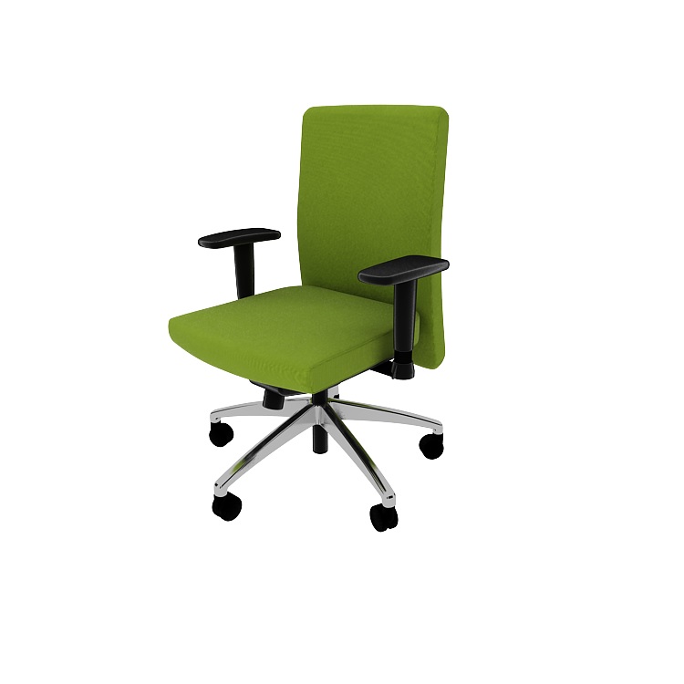 INDOVICKERS Nixie Office Chair Aluminium Starbase, Kneetilt Mechs, Mid Back, Ergo Arm - Fabric - 609N2112L