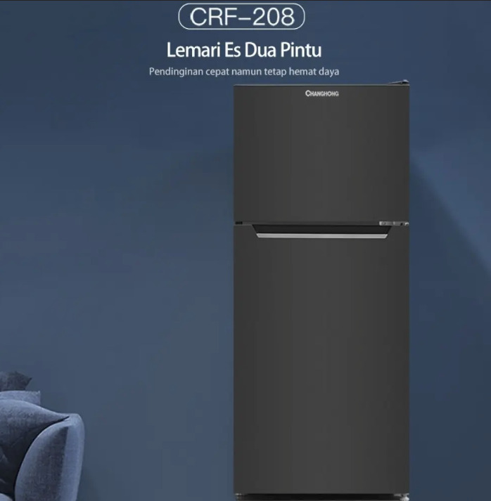 CHANGHONG KULKAS 2 PINTU KECIL SMALL 2 DOOR REFRIGERATOR CRF208 (BLACK)