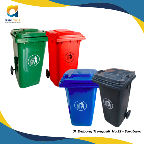 Tempat Sampah Dalton LXD 240FP, Side Pedal &amp; Beroda (Biru, Hijau, Hitam, Merah) + Sticker