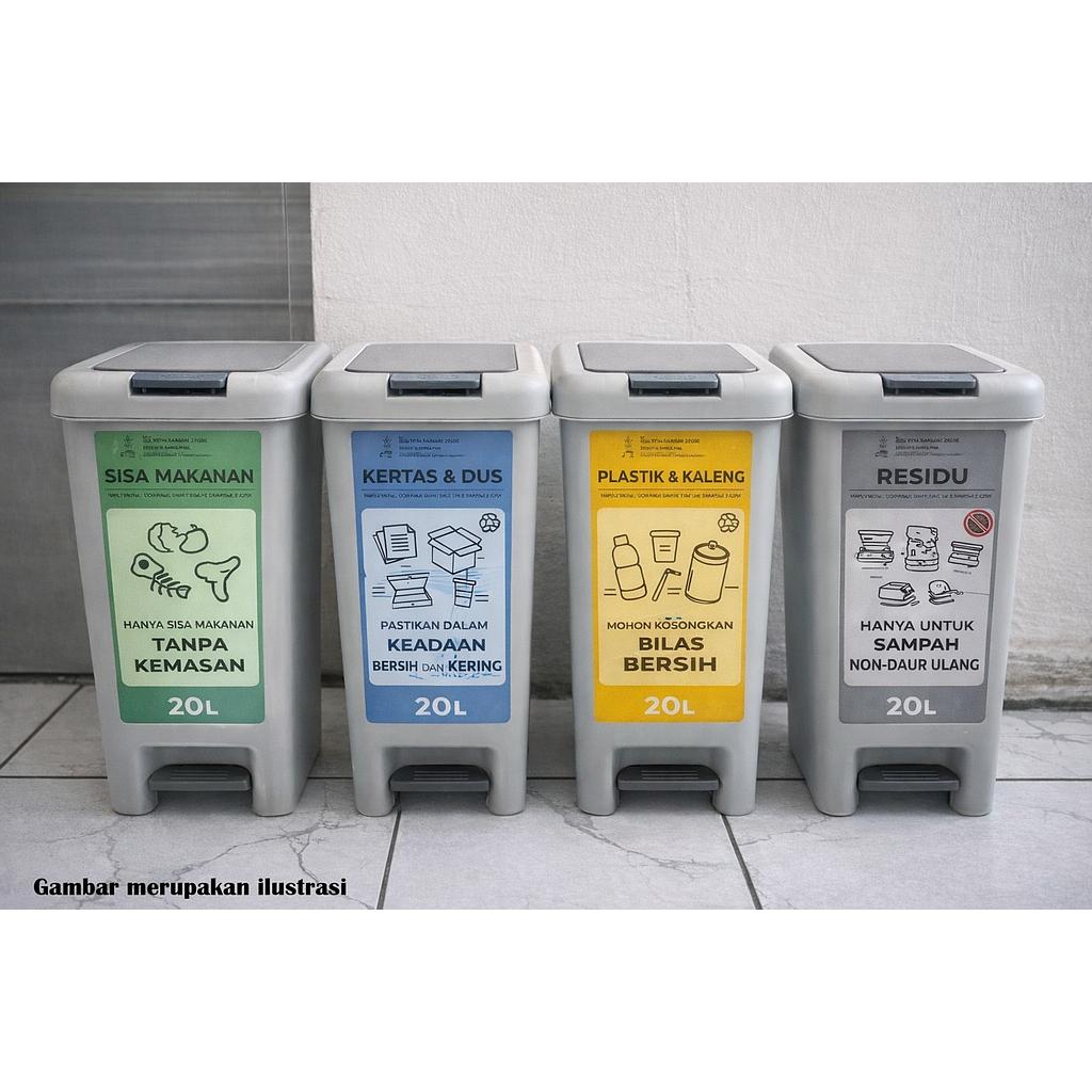 Napolly Bee Bin Do 20L (Dual Opening) Tempat Sampah + Stiker