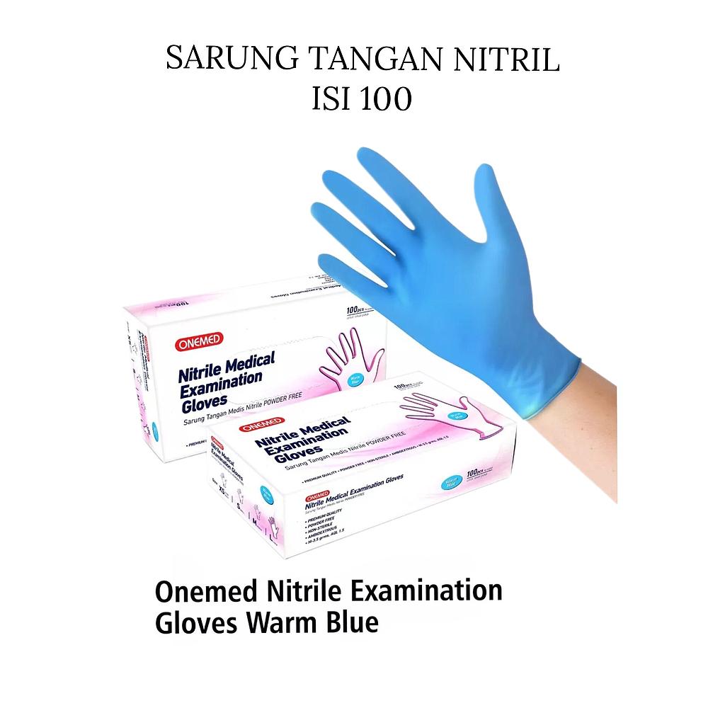 Sarung tangan karet Nitril warna biru