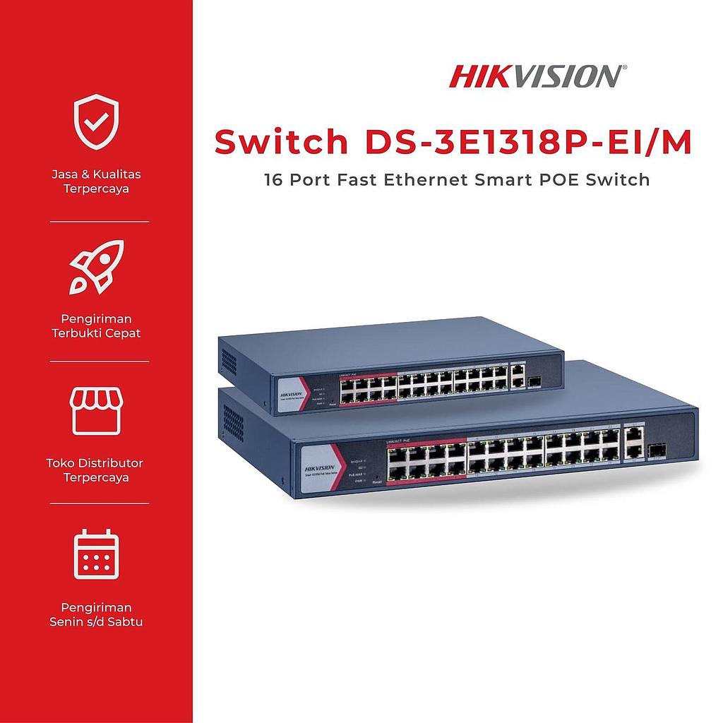 POE Switch 16 Port Hikvision DS-3E1318P-EI