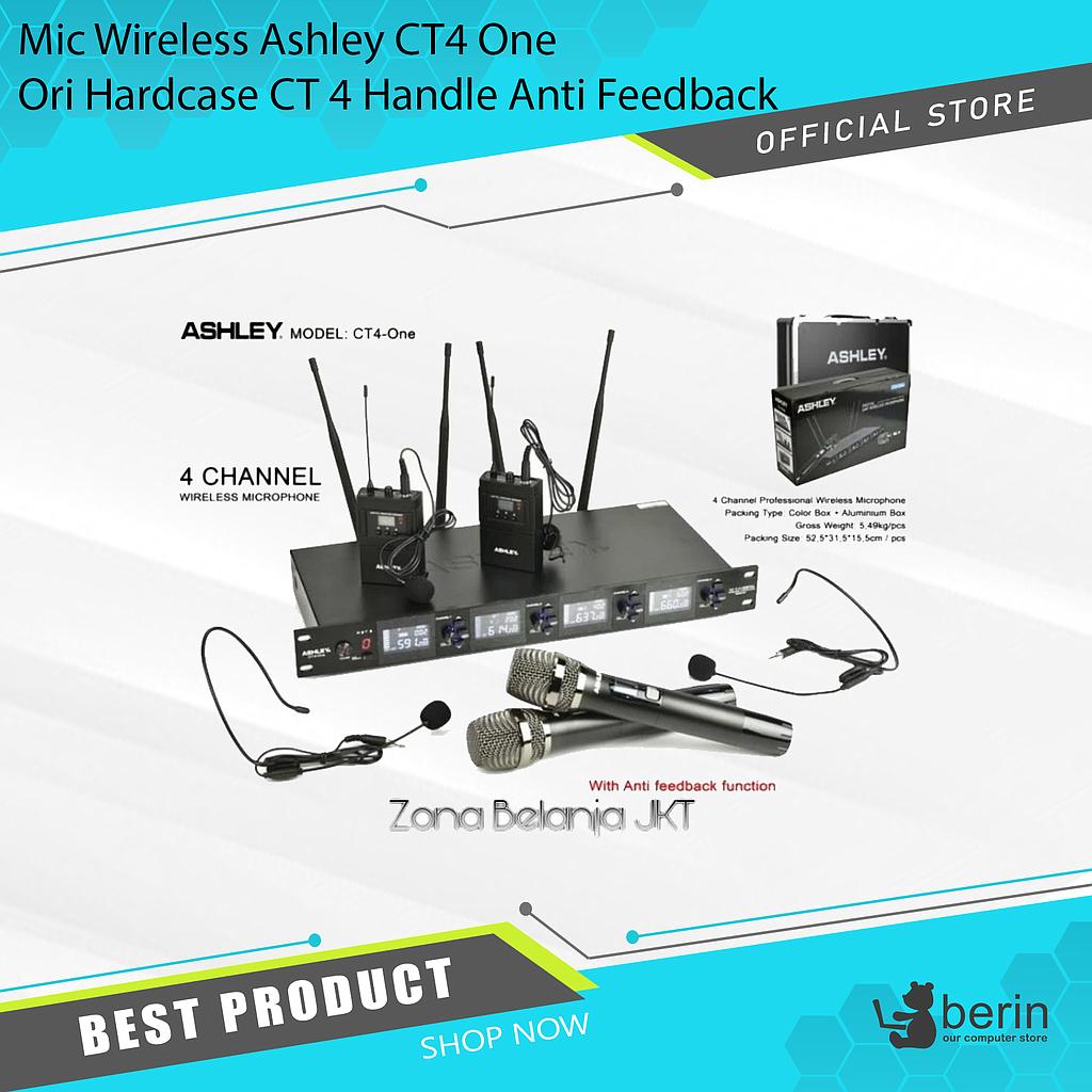 Mic Wireless Ashley CT4 One Ori Hardcase CT 4 Handle Anti Feedback