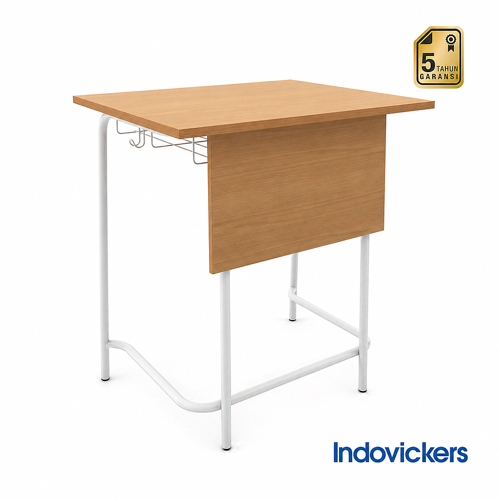INDOVICKERS ZOE Secondary Table 600 (W) x 500 (D) x 750 (H) w/ Bookrack Wire, Modesty - PVC Sheet , Powder Coated