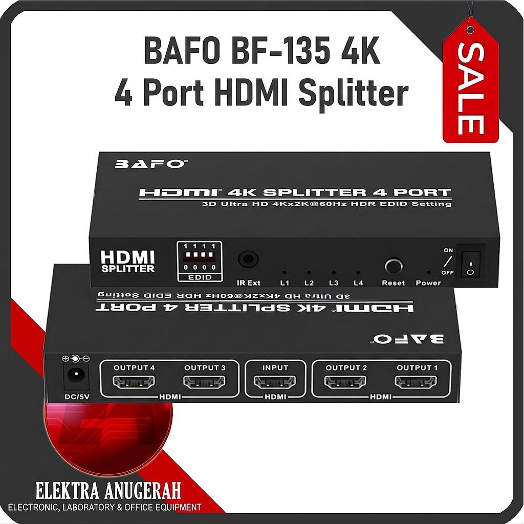 BAFO BF-135 4K 4 Port HDMI Splitter