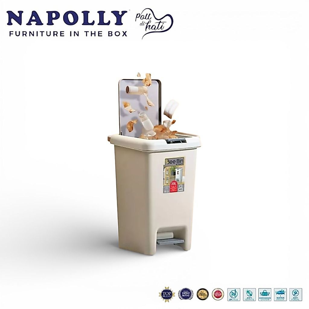 Napolly Bee Bin Do 30L (Dual Opening) Tempat Sampah + Stiker