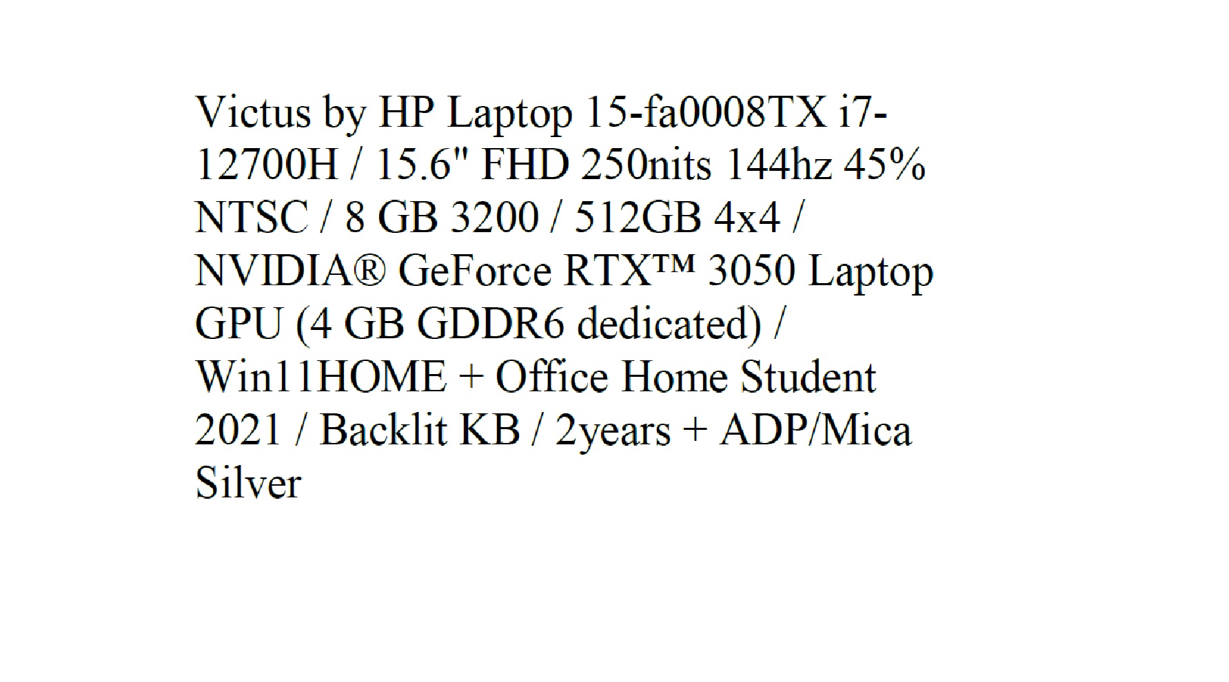 HP VICTUS 15-fa0008TX
