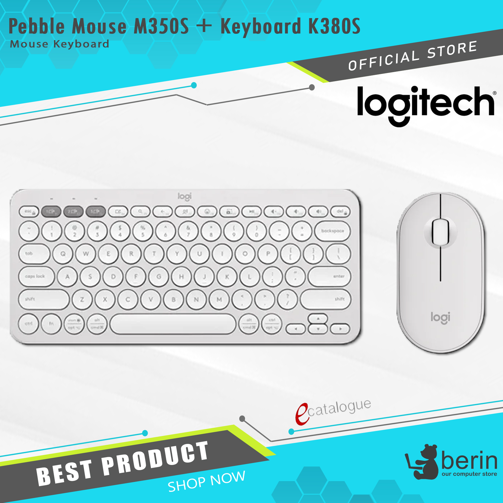 Logitech Pebble Mouse M350S + Keyboard K380S (N-112)