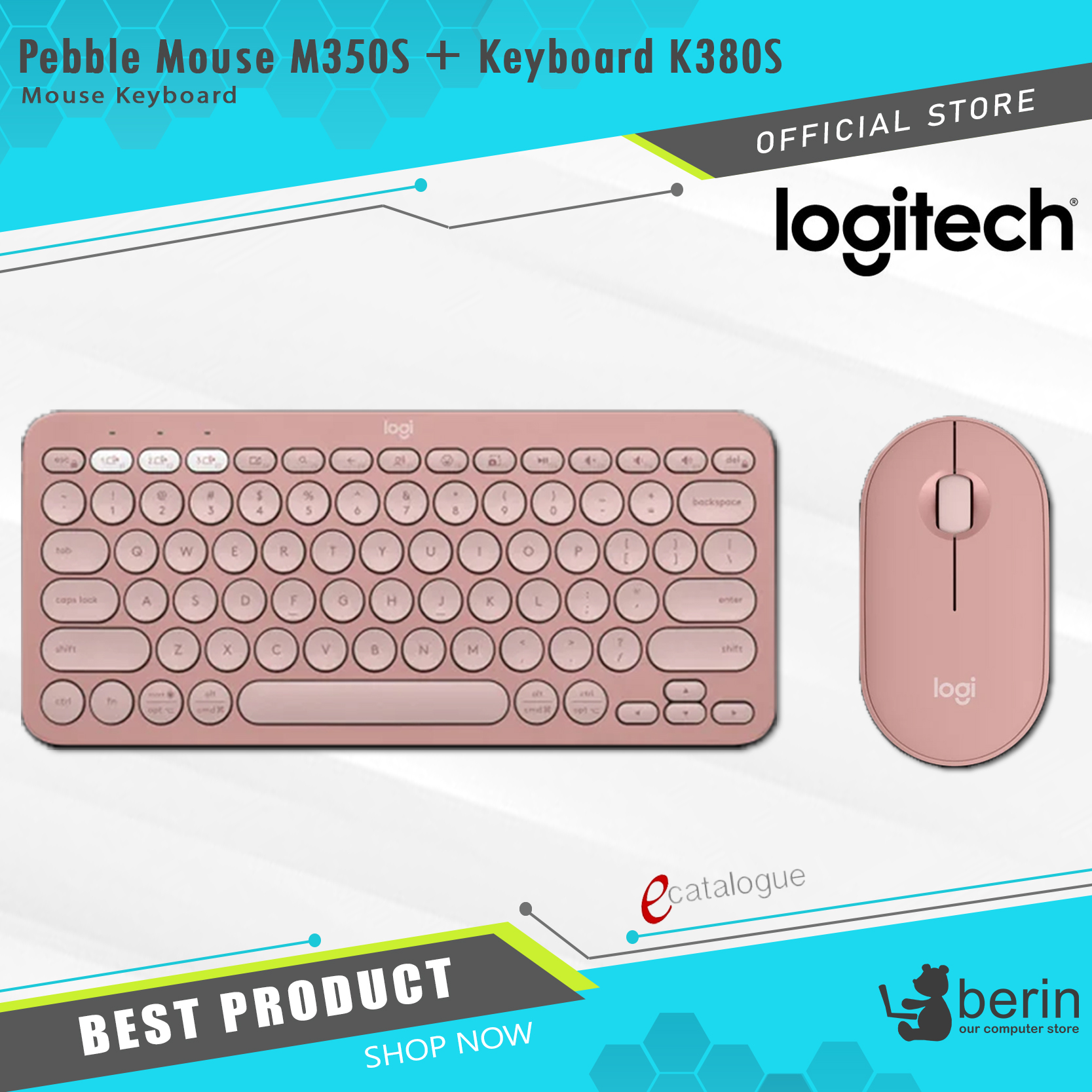 Logitech Pebble Mouse M350S + Keyboard K380S (N-112)
