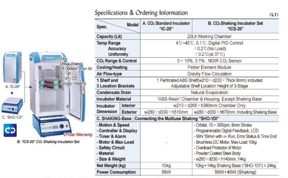 Mini CO2 Incubator, IC-20, 230V(=SL.IncC020)