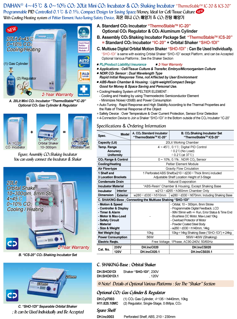 Mini CO2 Incubator, IC-20, 230V(=SL.IncC020)