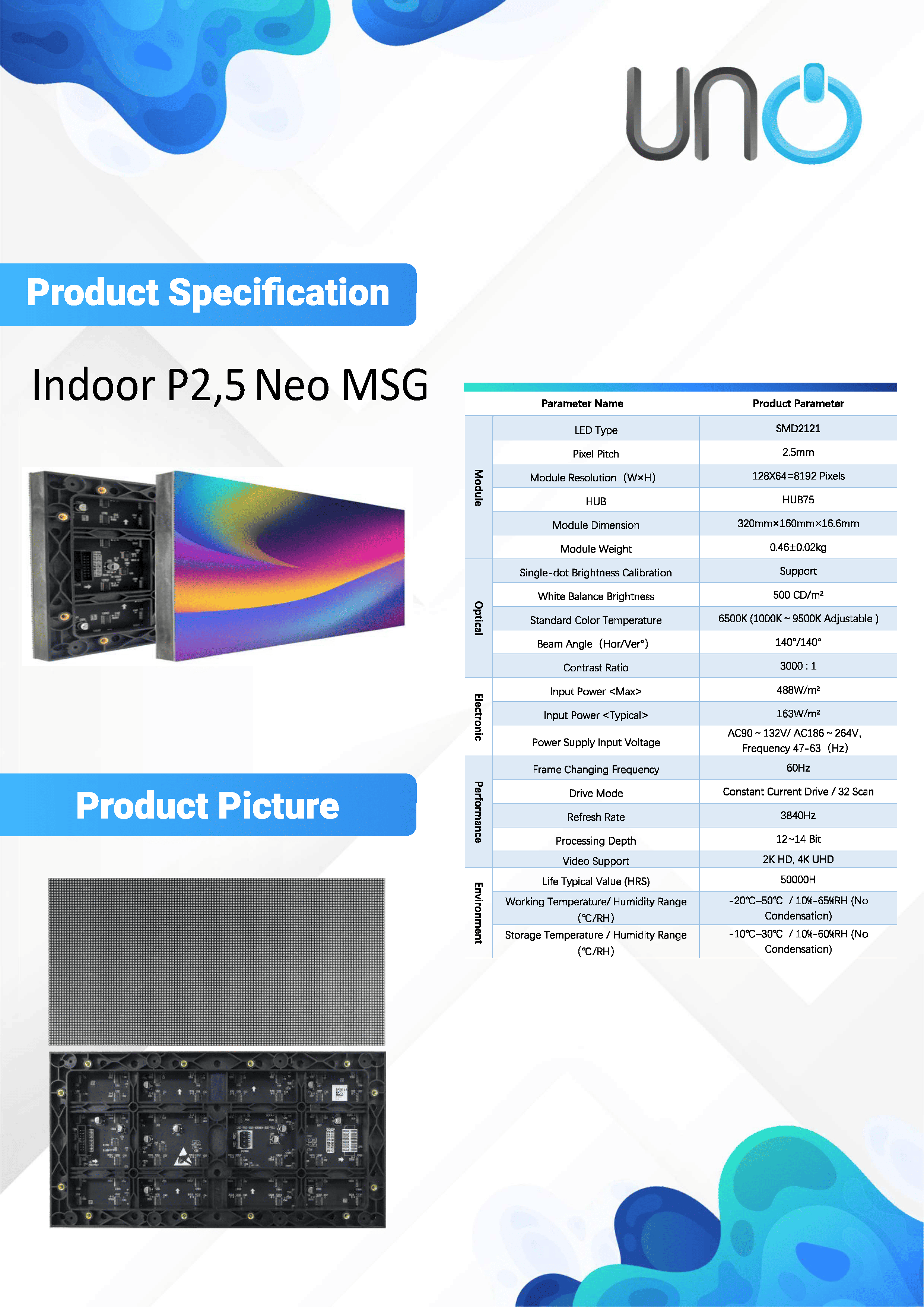 Videotron Indoor UNO-Z-2.50-IHM-NEO.MSG 928 x 512 + Instalasi