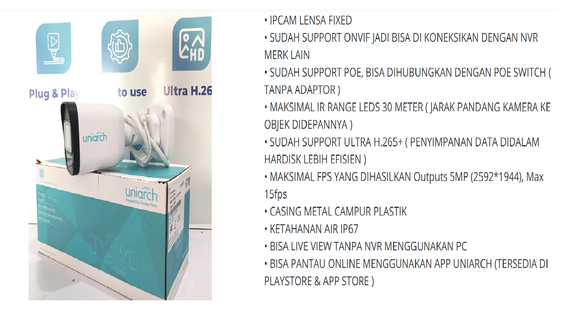 KAMERA IPCAM 5 MP UNIARCH