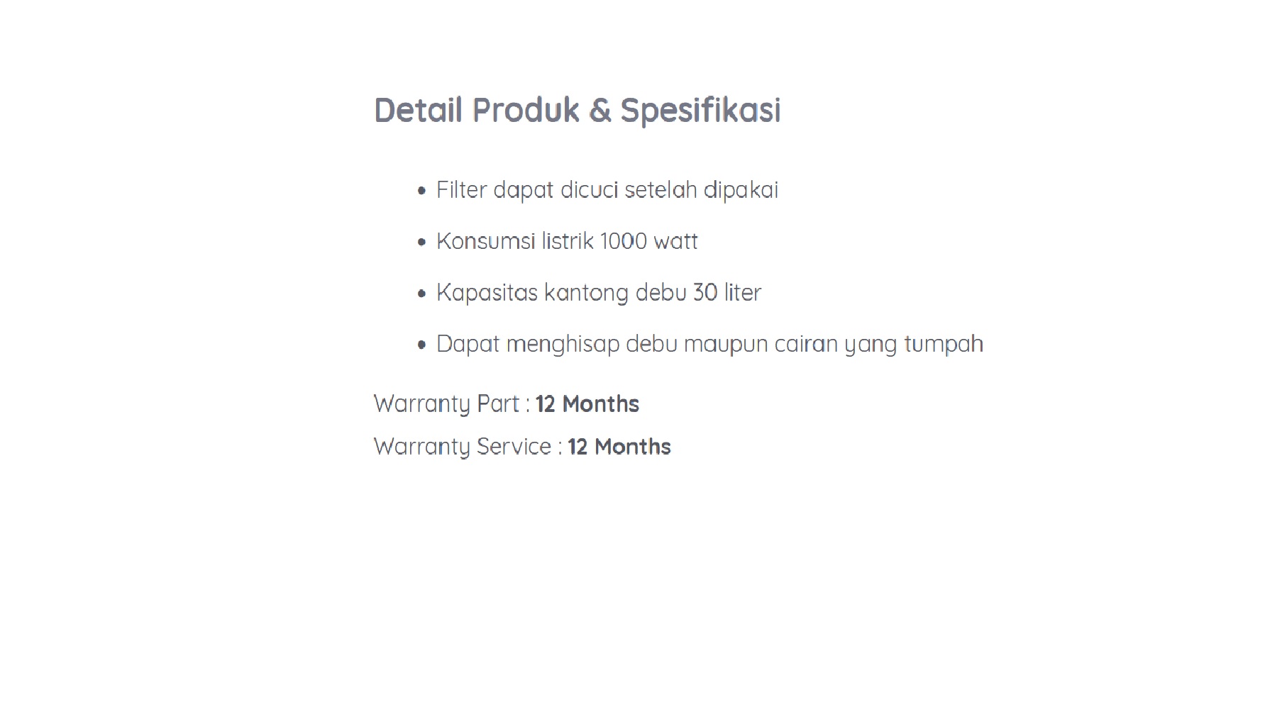 VACUUM CLEANER KRISBOW 30L