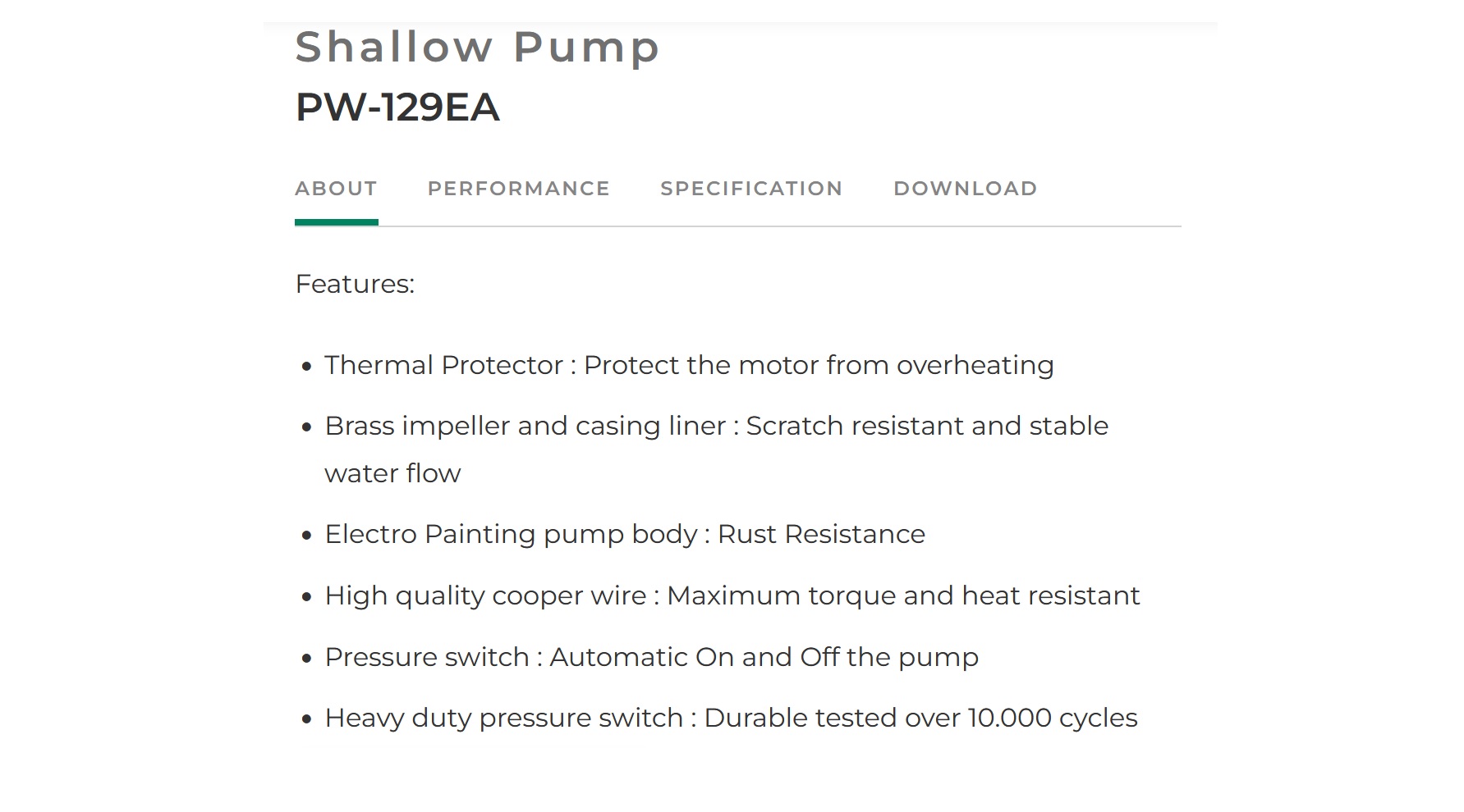 POMPA WASSER PW-129EA