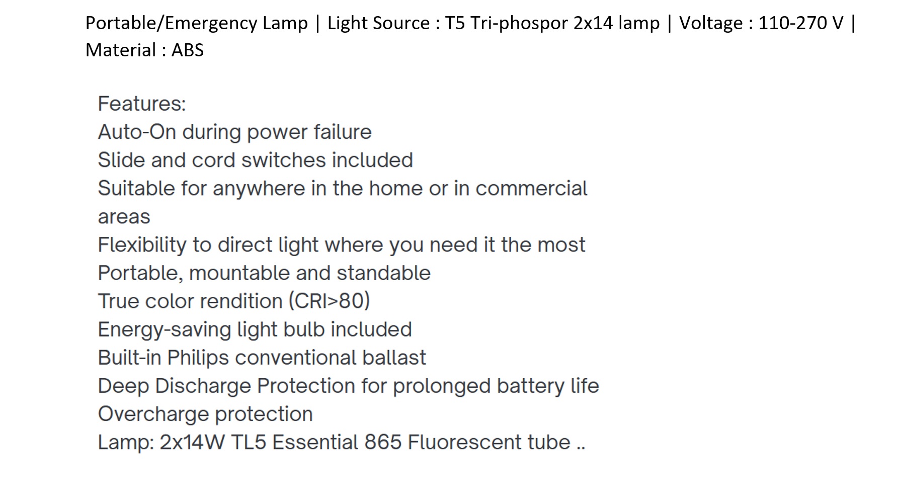 Lampu Emergency Phillips TWS200